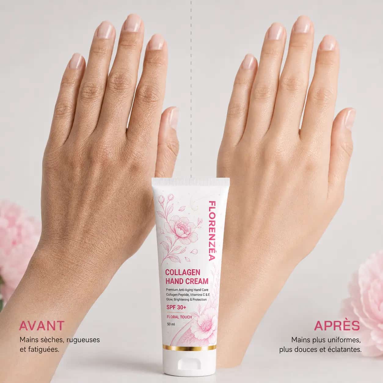 Soin Mains Florenzéa Floral Touch SPF 30+, Protection et Réparation 24/24 - Image 8